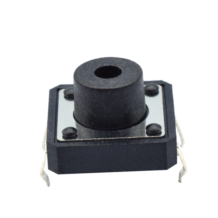 DC 12V 50mA DIP 轻触开关 12*12 定制高度圆头带孔轻触开关