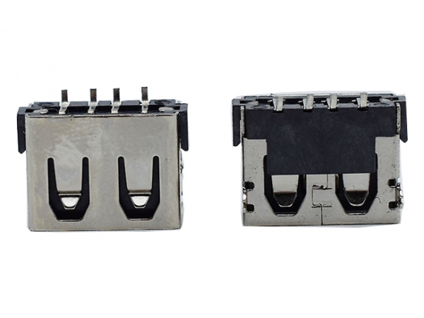USB 10.0 连接器平边 4 针 SMD 带弹片 USB A 型母端子